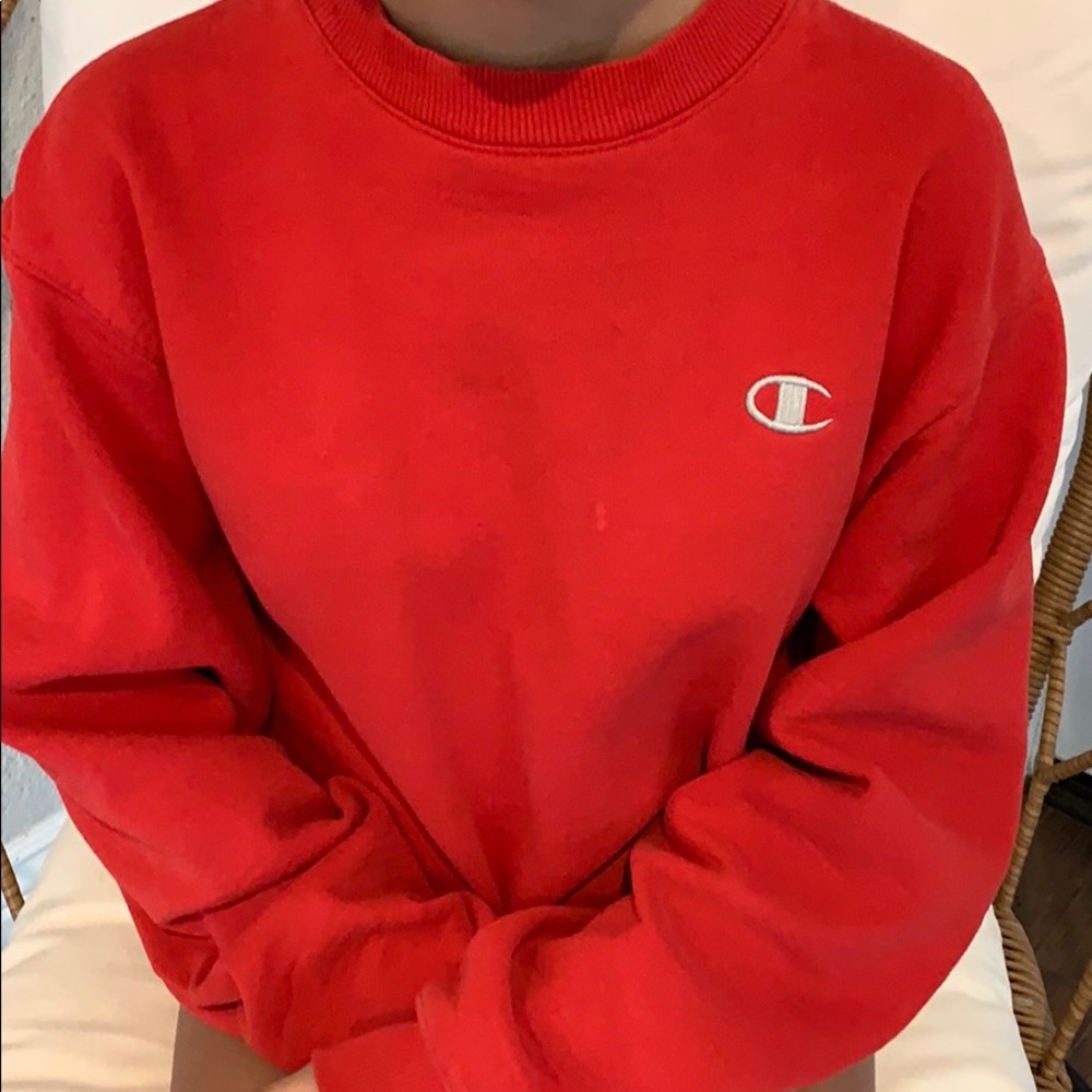 Red Champion Crew neck sweatshirt